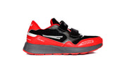 red, black, two toned, kids, children, boys shoes, children's shoes, children's trainers, kids shoes, kids trainers, for kids, for trainers, for kids, multicoloured, multicolored, SEGA SHOES, SEGA SPORTS, SEGA ACTIVE , Image of SEGA Active in its red & black variation facing right of the camera,