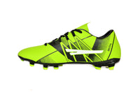 football boots, green, black, studs, leather, mens, womens, professional, explosive design, pattern, moulded studs, for men, for women, unisex, two toned, multicoloured, multicolored, adidas, nike, competitor, space, football trainers, leather, synthetic leather, mens football boots, mens football trainers, football trainers for men, football boots for men, black, multi coloured, two toned, TF, fashion, 2020, SEGA, Brutal, image of SEGA Brutal football boots facing left in green & black variation,